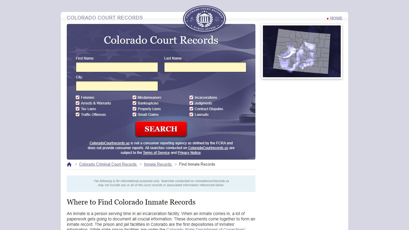 Colorado Inmate Search | ColoradoCourtRecords.us