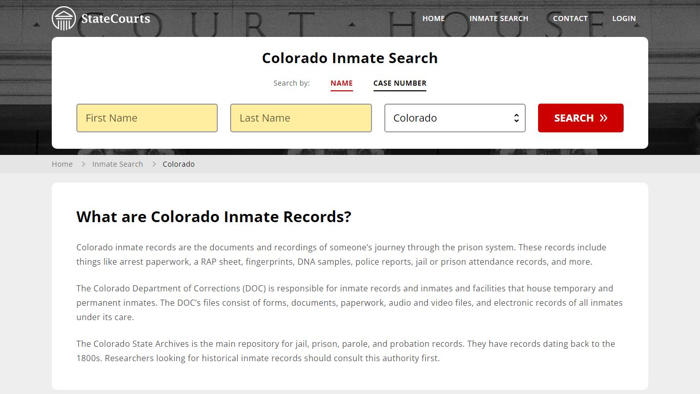 Colorado Inmate Search, Prison and Jail Information - State Courts